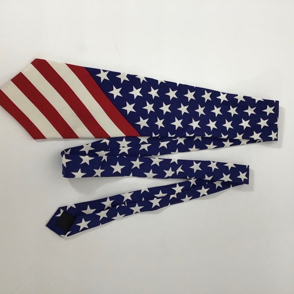 100% Silk In Honor of America Manhattan USA Patriotic Red White & Blue Neck Tie - Picture 7 of 7
